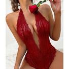 Body Feminino Sexy De Renda Com Decote Em V, Sem Costas, Lingerie Transparente. Body Feminino Sexy De Renda Com Decote Em V, Sem Costas, Lingerie Transparente.