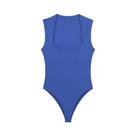 Body Feminino Sexy Sem Mangas, Gola Quadrada - Playsuit Skinny com Botão de Pressão