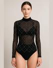 Body Feminino Tule Com Pedraria R184