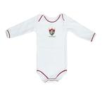Body Fluminense Longo Branco Torcida Baby Oficial
