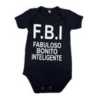 Body Frase FBI Policial Bodie Macacão Bebê Mesversário Md042 Body Frase FBI Policial Bodie Macacão Bebê Mesversário Md042