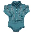 Body Infantil Bordado com Strass Verde Country City 36878