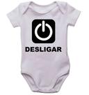 Body infantil desligar botão power roupinha de bebê bodi