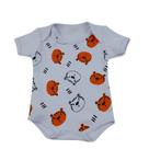 Body Infantil Manga Curta Branco Temático Bebê Frase 100% Suedine