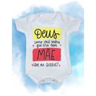 Body Infantil Manga Curta Branco Temático Bebê Frase 100% Suedine Body Infantil Manga Curta Branco Temático Bebê Frase 100% Suedine