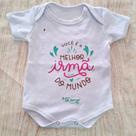 Body Infantil Manga Curta Branco Temático Bebê Frase 100% Suedine