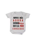 Body Infantil Manga Curta Branco Temático Bebê Frase 100% Suedine