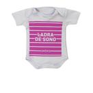 Body Infantil Manga Curta Branco Temático Bebê Frase 100% Suedine