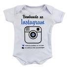 Body Infantil Manga Curta Branco Temático Bebê Frase 100% Suedine