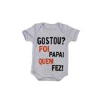 Body Infantil Manga Curta Branco Temático Bebê Frase 100% Suedine