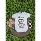 Body Infantil Manga Curta Branco Temático Bebê Frase 100% Suedine