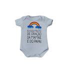 Body Infantil Manga Curta Branco Temático Bebê Frase 100% Suedine