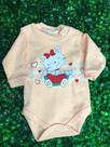 Body Infantil Manga Longa Fem - Gatinho Comendo Melancia