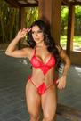 Body Lingerie Sensual Rendada Com Pingente Íntima Luxo Sexy