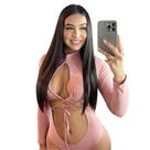 Body Liso Com Abertura Sexy Na Frente De Amarrar Com Bojo