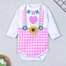 Body longo bebê junino branco em suedine