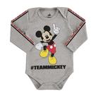 Body Longo Bebê Mickey Divertido Mescla Marlan Body Longo Bebê Mickey Divertido Mescla Marlan