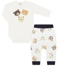 Body longo c/ Calça algodão egípcio Bear Faces - Mini & Co. -