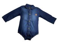 Body Longo Jeans Bebê Menino Luxo Estilo Camisa Katita 2730
