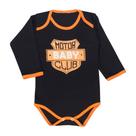 Body longo suedine preto para bebê motor baby Body longo suedine preto para bebê motor baby