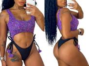 Body Maiô cavado com Bojo Gringa Anitta lançamento cordinha animal print
