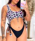 Body Maiô cavado com Bojo Gringa Anitta lançamento cordinha animal print