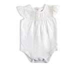 Body manga curta Baby Branco com renda Body manga curta Baby Branco com renda