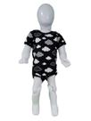 Body manga curta bebê masculino em Suede nuvens