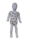 Body manga curta bebê masculino em Suede pinguim