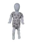 Body manga curta bebê masculino em Suede pinguim