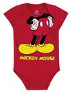 Body Manga Curta Bebê Menino Mickey Vermelho - Marlan