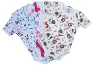 Body Manga Curta Bebê Roupa De Bebê Estampado Kit C/3 Peças
