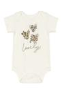 Body Manga Curta Feminino com Strass Corações- UP BABY