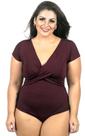 Body Manga Curta Feminino Plus Size