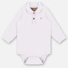 Body Manga Longa Bebê Menino Gola Polo Branco Up Baby