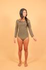 Body Manga Longa Brilhante