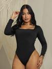 Body manga longa com forro sem bojo