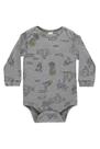 Body Manga Longa em Suedine Fundo do Mar Mescla - Up Baby Body Manga Longa em Suedine Fundo do Mar Mescla - Up Baby
