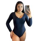 Body Manga longa Sensual Com Bojo Gringas Model