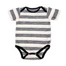 Body mc malha b+ em malha algodão com poliester listra cinza 3-6