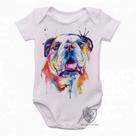 body nenê criança roupa bebê Cachorro Bulldog