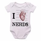 body nenê criança roupa bebê I love nerds heart coração