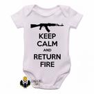 body nenê criança roupa bebê Keep Calm Return Fire