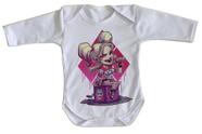 body nenê criança roupa bebê manga longa Arlequina Coringa