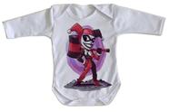 body nenê criança roupa bebê manga longa Arlequina Palhaço