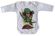 body nenê criança roupa bebê manga longa Arqueiro Verde