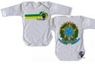 body nenê criança roupa bebê manga longa Brasileiro Patriota