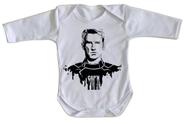 body nenê criança roupa bebê manga longa Capitão América Steve