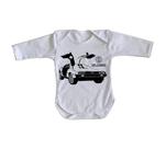 body nenê criança roupa bebê manga longa De volta para o futuro DeLorean