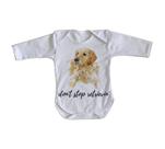 body nenê criança roupa bebê manga longa Don't stop retrievin'